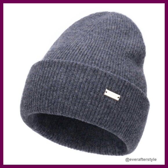 Merino Wool Double Layer Slouchy Beanie Classic Unisex Winter Hat